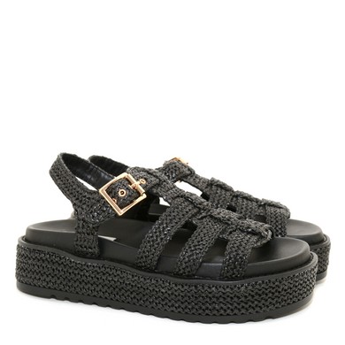 V19 Beeline blk raffia