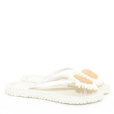 Slipper zonnebloem crème