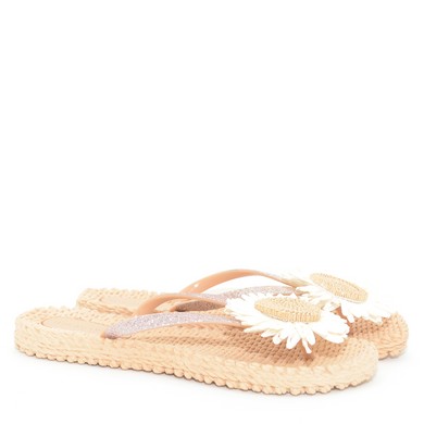 Slipper zonnebloem beige
