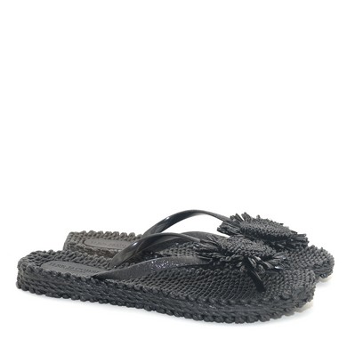 Slipper zonnebloem zwart