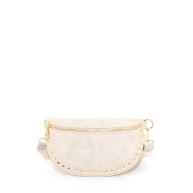 Doreen beltbag beige suede met studs