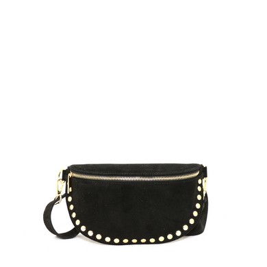 Doreen beltbag zwart suede met studs