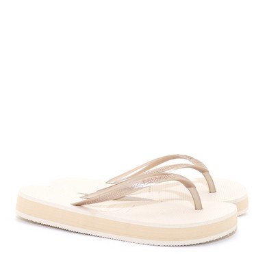 Slippers platform goud