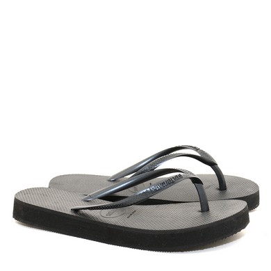 Slippers platform zwart