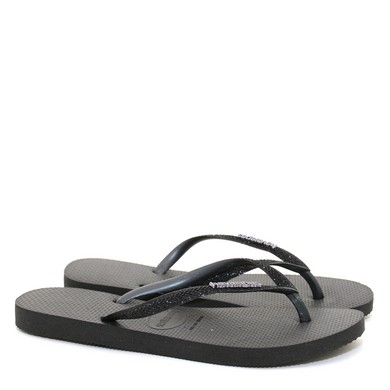 Slipper glitter zwart