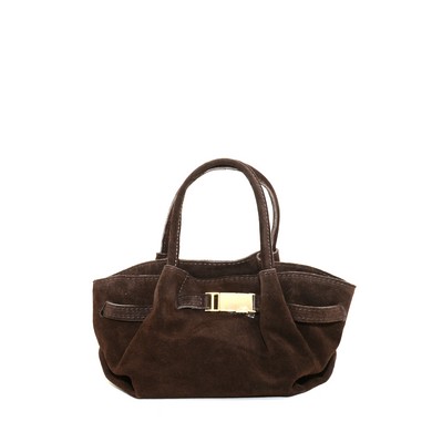 Doreen tas donkerbruin suede