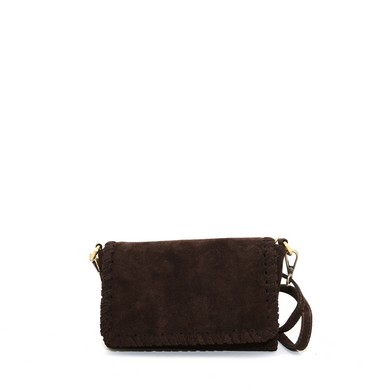 Doreen tasje donkerbruin suede 2