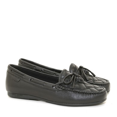 KG Eagle Moccasin Drench black leather flats W79