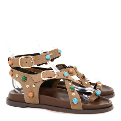 V42 Linear Taupe suede