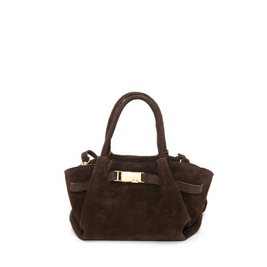 Doreen tasje donkerbruin suede 3