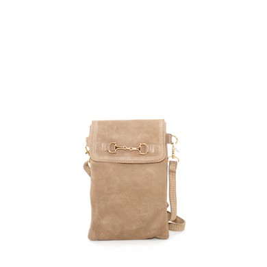 Doreen phonebag taupe suede