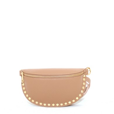 Doreen beltbag cognac leer met studs