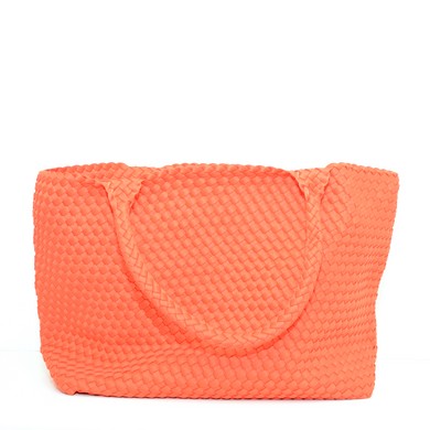 Doreen gevlochten tas coral