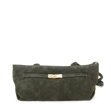 Doreen tas donkergroen suede