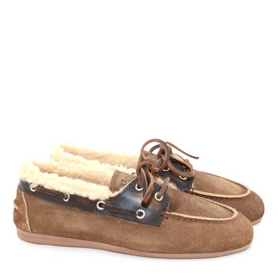 P26 Boat Loafer Brushed Fur coffee/dark brown
