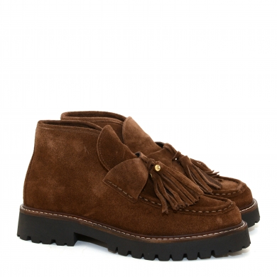 P28 Aosta Tassel Boot suede dark brown