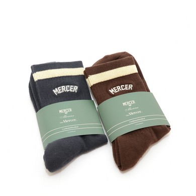 The Mercer Signature Socks blue + brown