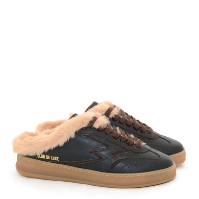 N25 Club Mule brown brushed leather