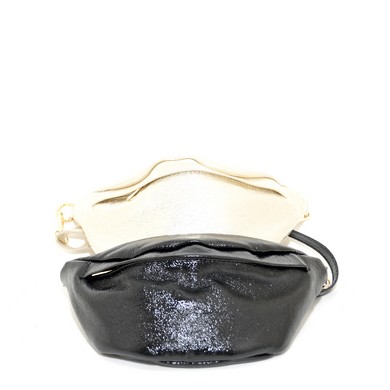 Bumbag Leer Zwart + Goud